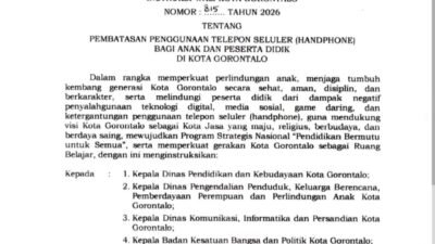 Instruksi Wali Kota Gorontalo Nomor 815 Tahun 2026 Resmi Berlaku, Masyarakat Dapat Unduh Dokumen Lengkapnya
